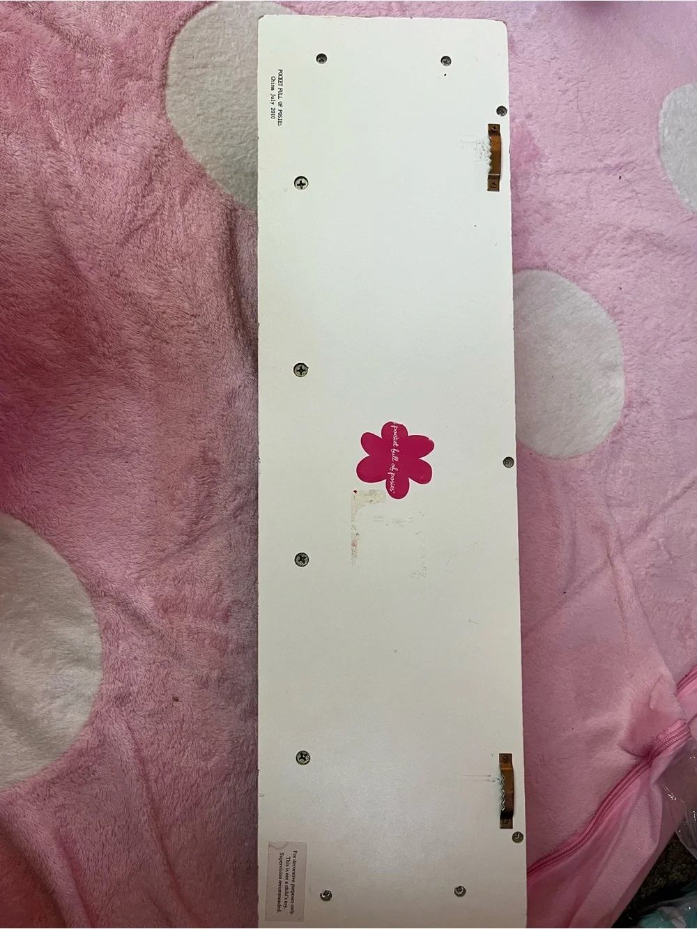 Pink Floral Wall Shelf with Pegs